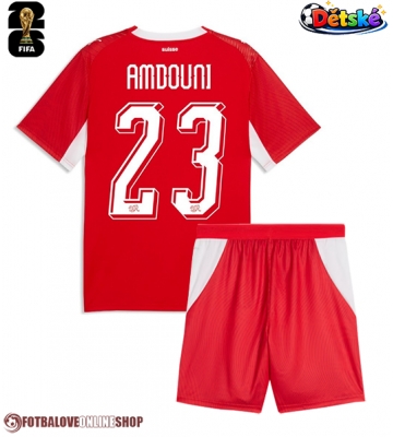 Švýcarsko Zeki Amdouni #23 Domácí dres komplet pro Děti MS 2026 Krátkým Rukávem (+ Krátké kalhoty)